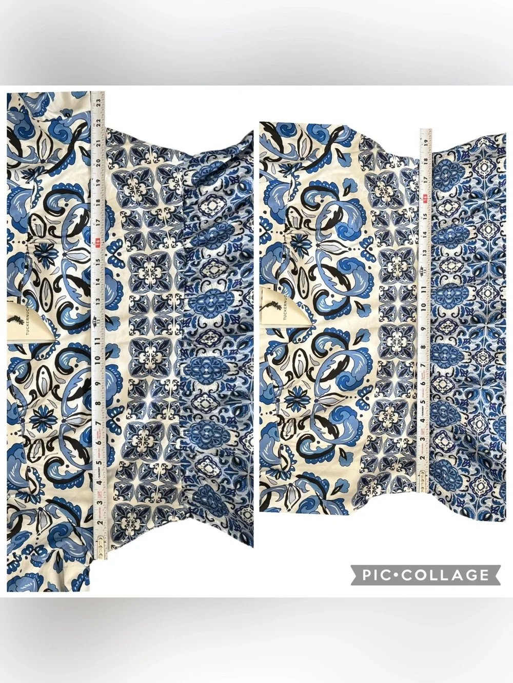 Tuckernuck Blue Majolica Tile Ginger Maxi Dress Flutter Sleeve Tiered XL NEW - Picture 12 of 15